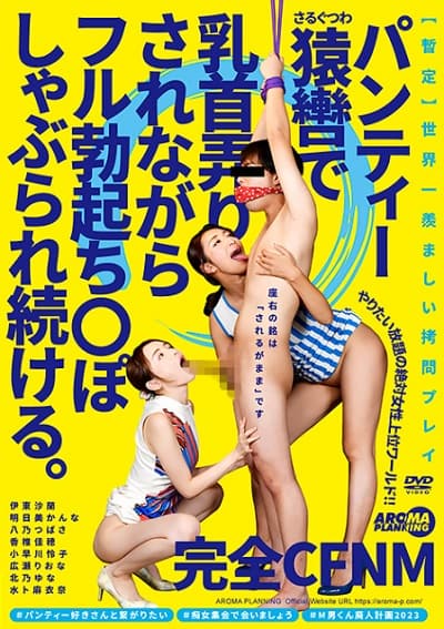 完全CFNM パンティー猿轡で乳首弄りされながらフル勃起ち○ぽしゃぶられ続ける。ジャケット